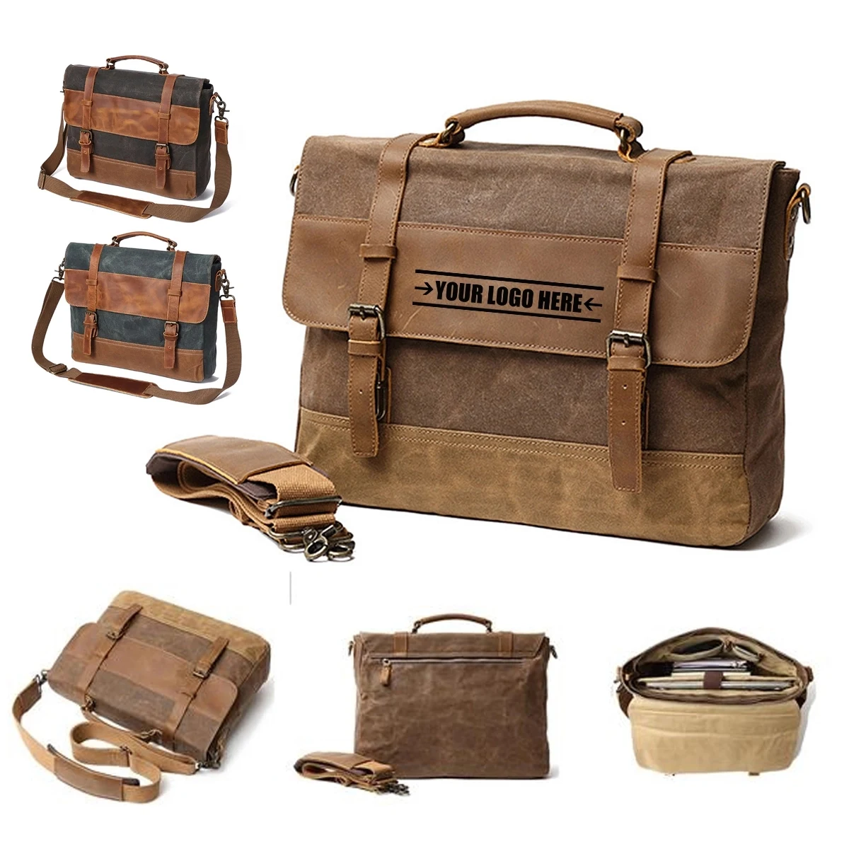 Canvas Leather Computer Laptop Bag 1