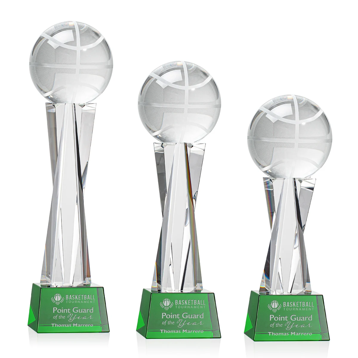 Basketball Award on Grafton Base - Green 1
