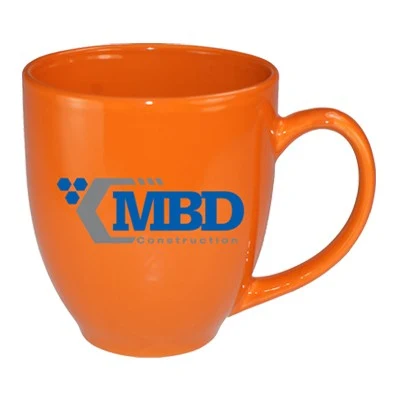 15 oz glossy vitrified bistro coffee mugs -california orange 1