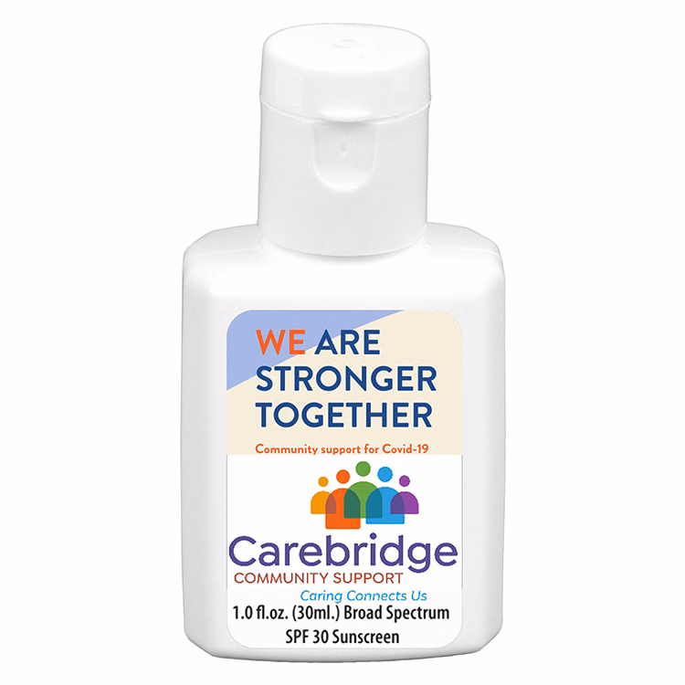 1.0 oz Broad Spectrum SPF30 Sunscreen Lotion in Solid White Flip-Top Squeeze Bottle