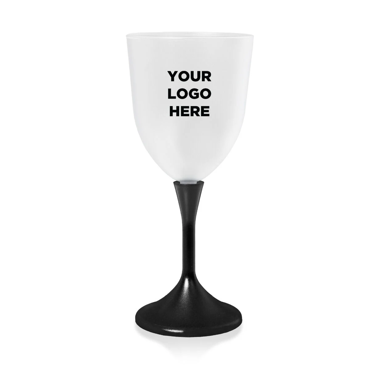 Light Up Frosted Wine Glass with Black Stem - 10 Ounce 1