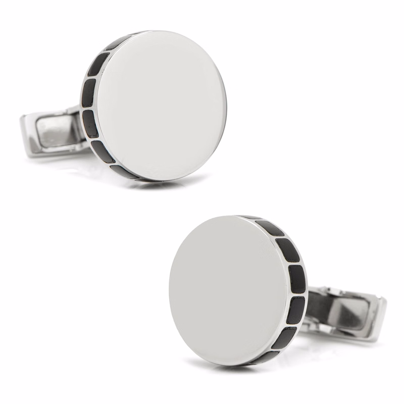 Stainless Steel Onyx Mosaic Engravable Cufflinks