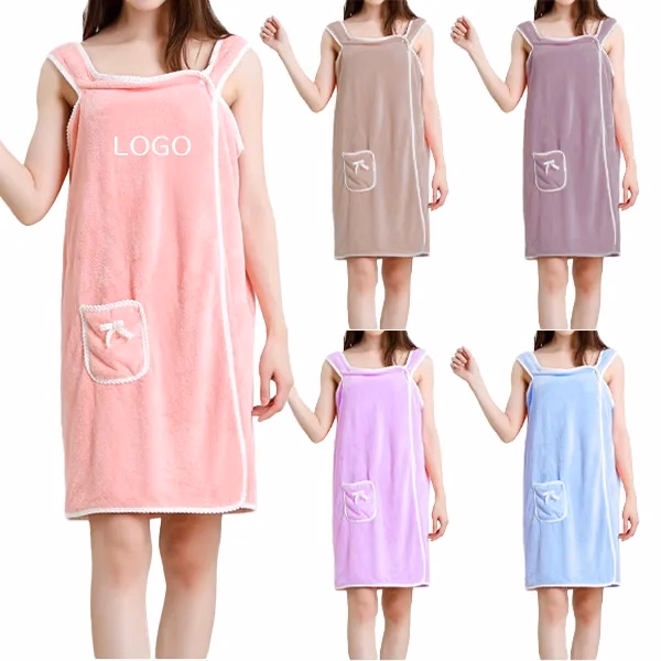 Soft Coral Fleece Bathrobe with Sleeveless Cozy Loungewear