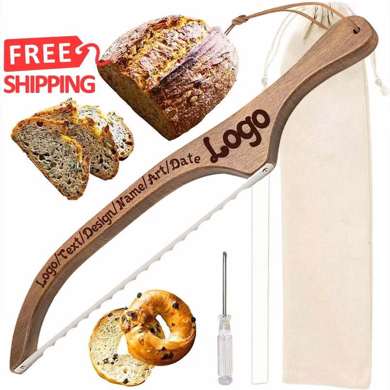 Wooden Bow Sourdough Bread Knife