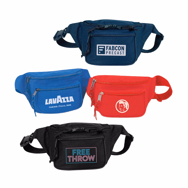 3 Zipper Fanny Pack Polyester Waist Bag