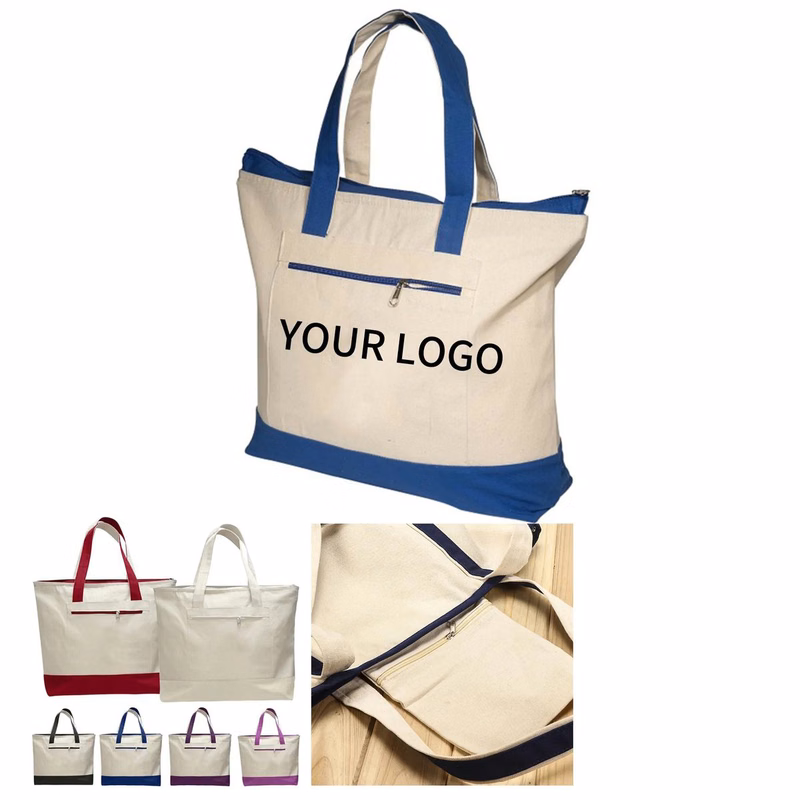 Reusable Canvas Tote Bag with Wide Open Top