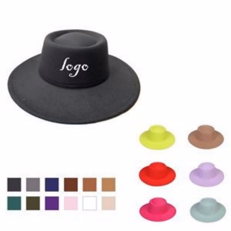 Grooved Wool Felt Wide Brim Vintage Fedora Hat