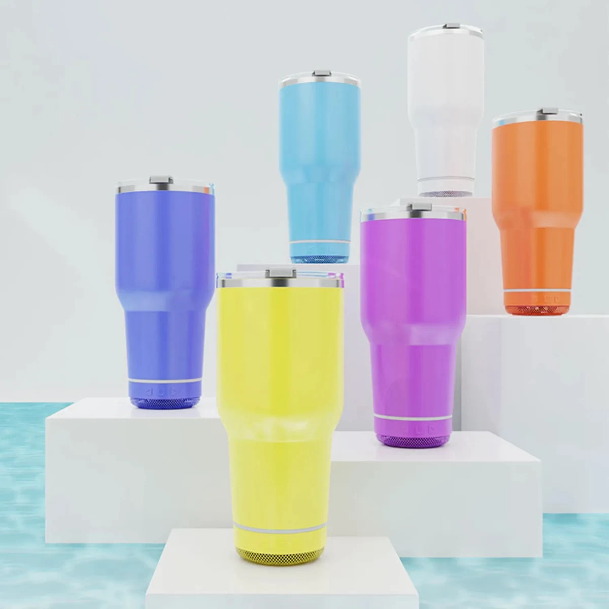 30 Oz. Double Wall Metal Beer Mug with Wireless Speaker 1