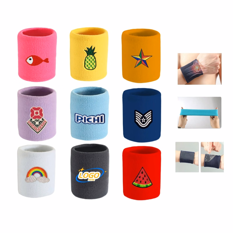 Embroidered Sweat Sports Wristband Solid Color
