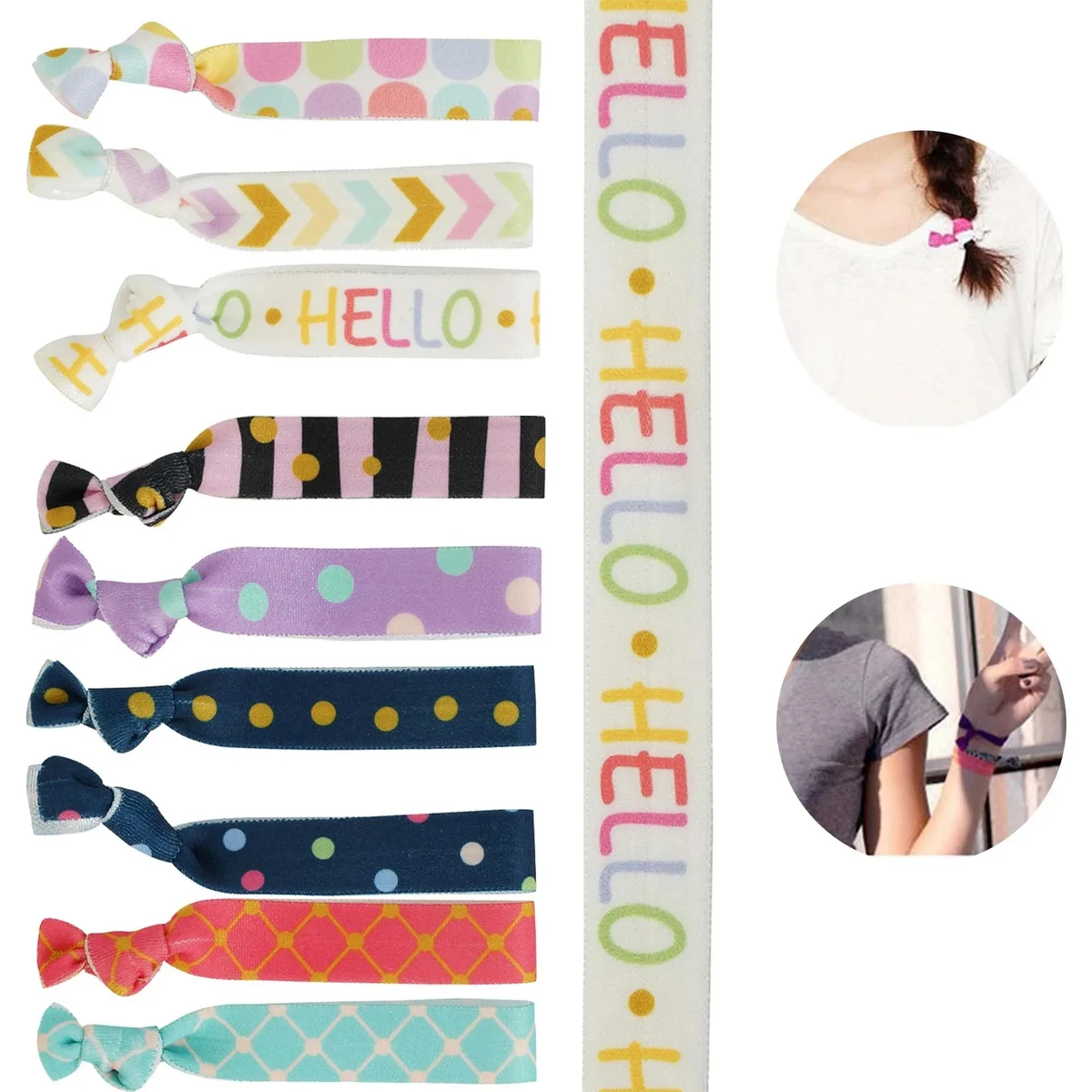 Full Color Elastic Hair Ties 1