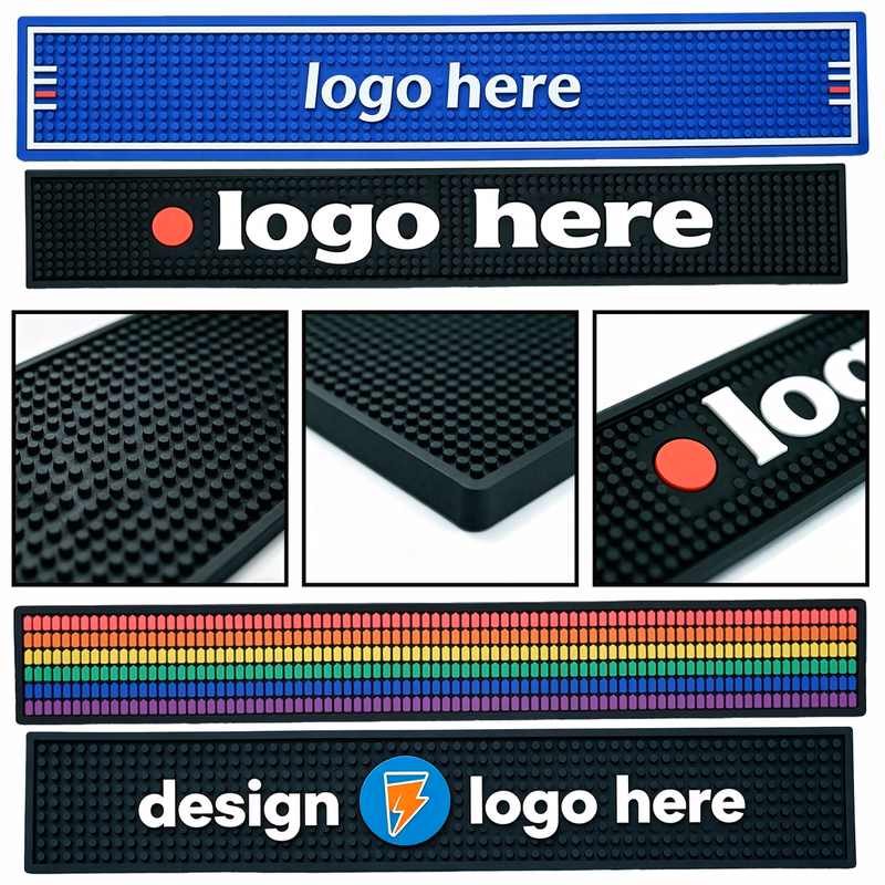 3/8" Thick Full-Color PVC Bar Mat 24" x 4"