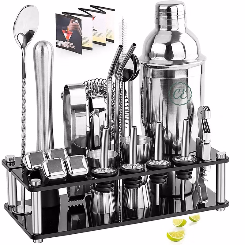 23-Piece Stainless Steel Bartender Kit-Cocktail Shaker Set