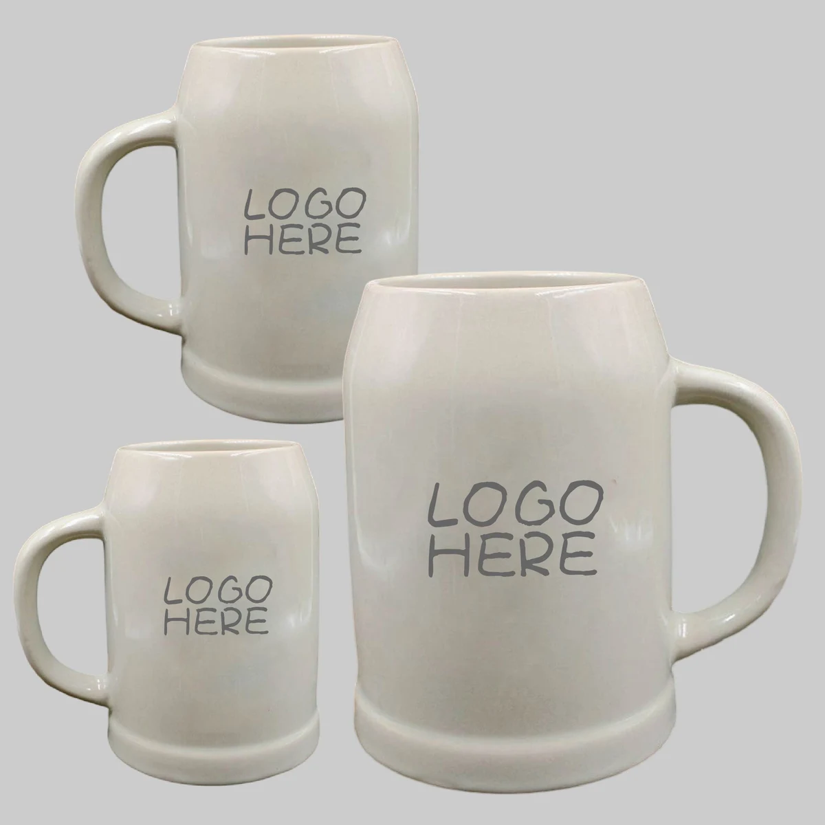 20 Oz. White Beer Mugs 1