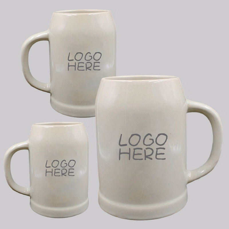 20 Oz. White Beer Mugs
