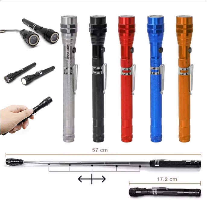 Magnetic Pickup Tool LED Flashlight with Extendable Neck