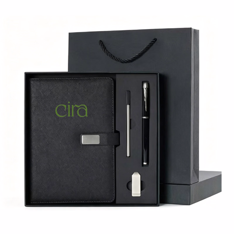 Premium Corporate Gift Box with A5 PU Journal, 8GB USB Drive & Business Ballpoint Pen