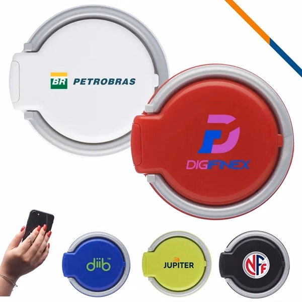 Custom 1.4" Plastic Phone Ring Holder — 360 Degree Rotating Mobile Promo Item