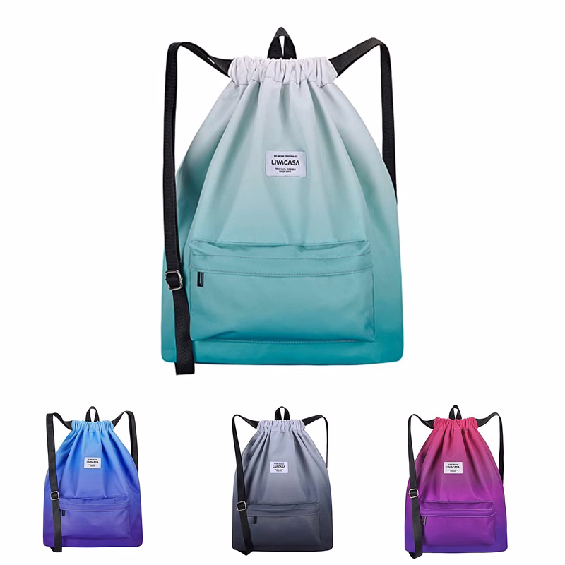 13.4 x 16.5 Inches Bule Drawstring Backpack Bag