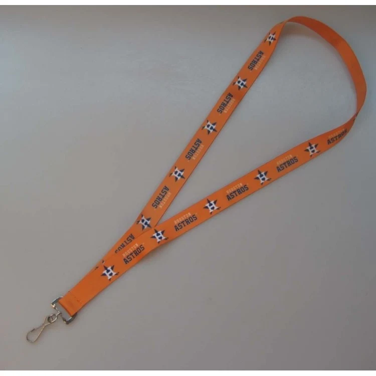 Orange Color Nylon Lanyards With Heat Transfer Printing Art, 1