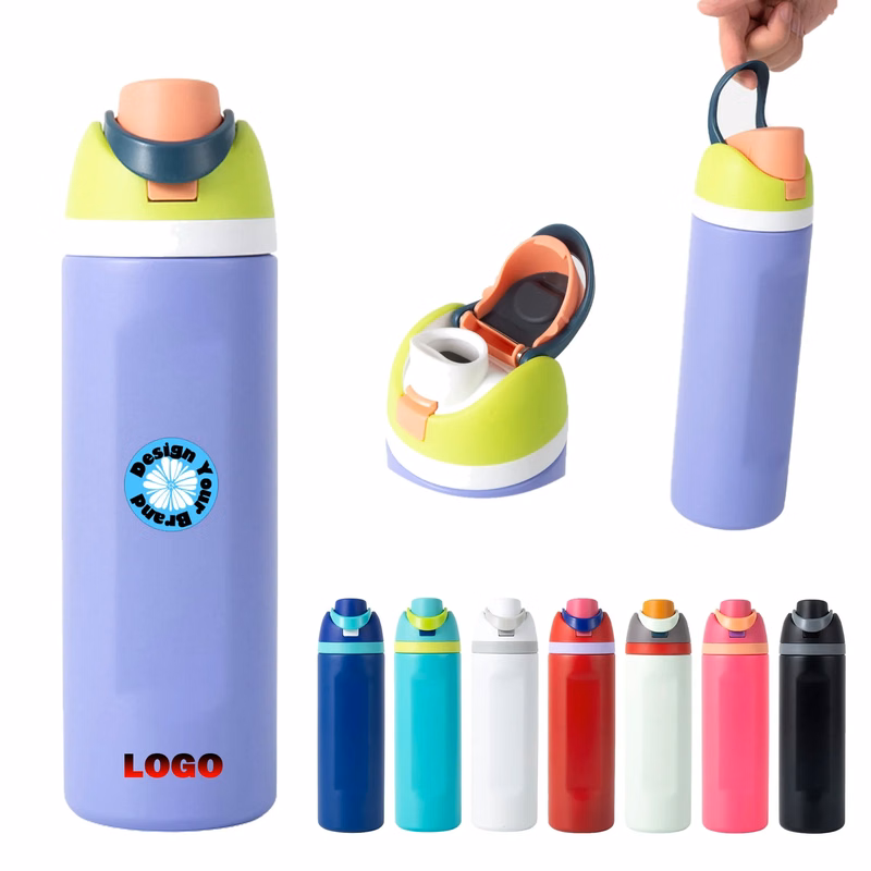 24oz Insulated Stainless Steel Water Bottle with Straw