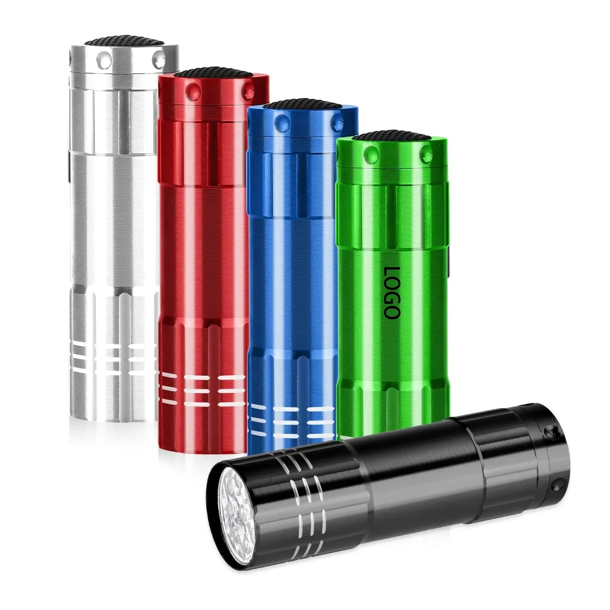 MOQ 50pcs 9LED Mini Aluminum Alloy Flashlight 1