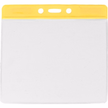 Vinyl Horizontal Top Load Badge Holder (4.76"x 4.49")(Yellow)