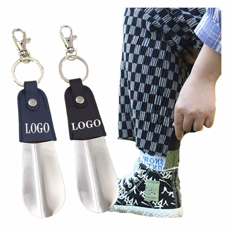 Leather Shoe Horn With Key Ring
