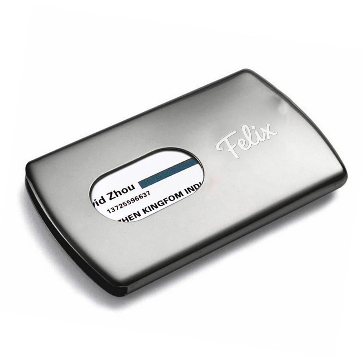 Men's Stainless Steel Business Card Case - Slim & Durable 1