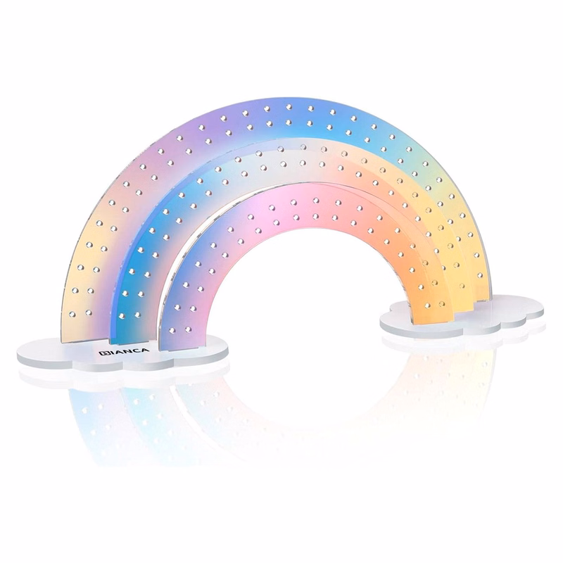 3-Tier lridescent Acrylic Rainbow Earring Organizer