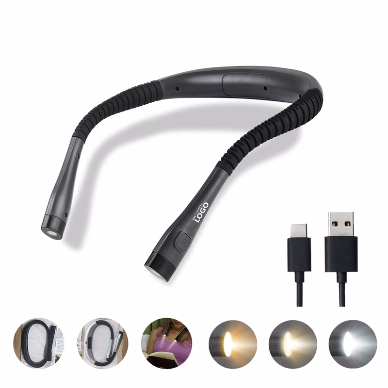Rechargeable Neck Reading Light - 3 Color Modes, Hands-Free