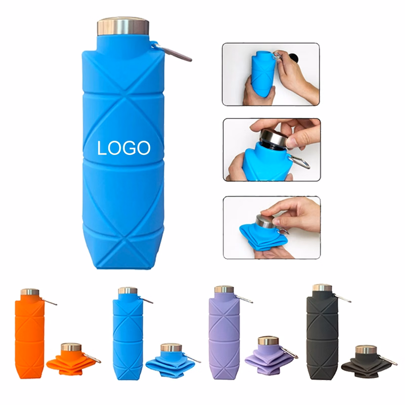 17-Ounce Portable Silicone Folding Water Bottle