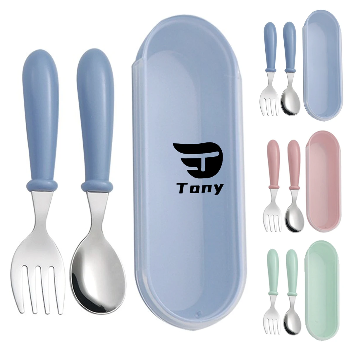 Safety Stainless Steel Toddler Fork Spoon Set 1