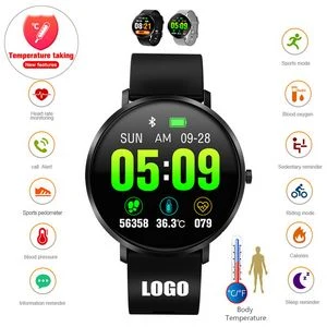 Round Fitness Tracker Bracelet With Body Temperature Sensor 1