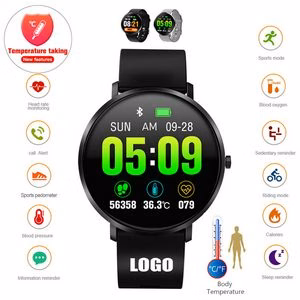 Round Fitness Tracker Bracelet With Body Temperature Sensor
