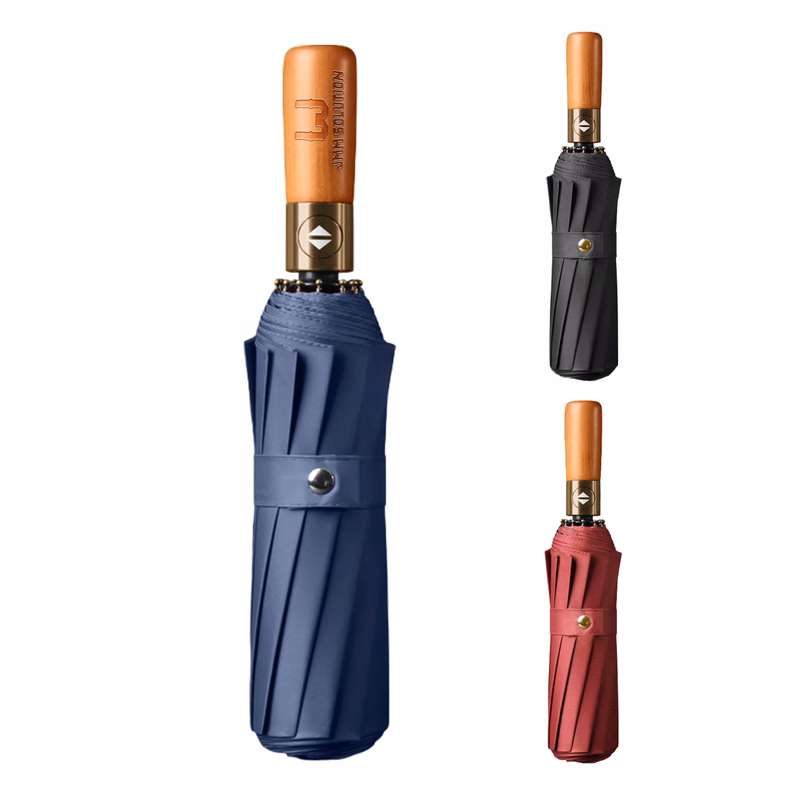 Automatic Foldable Wooden Handle Umbrella