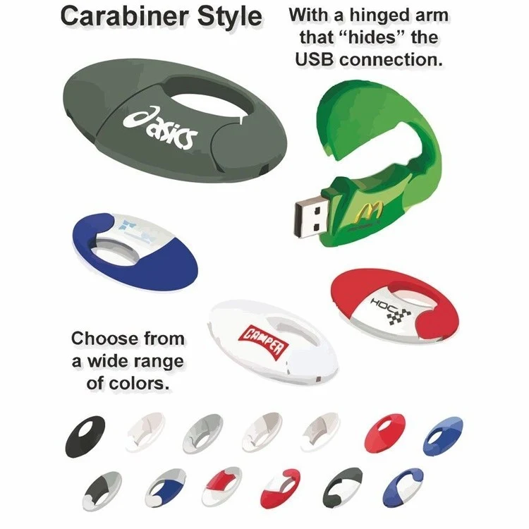 Carabiner Style Flash Drive / USB - 128 MB 1
