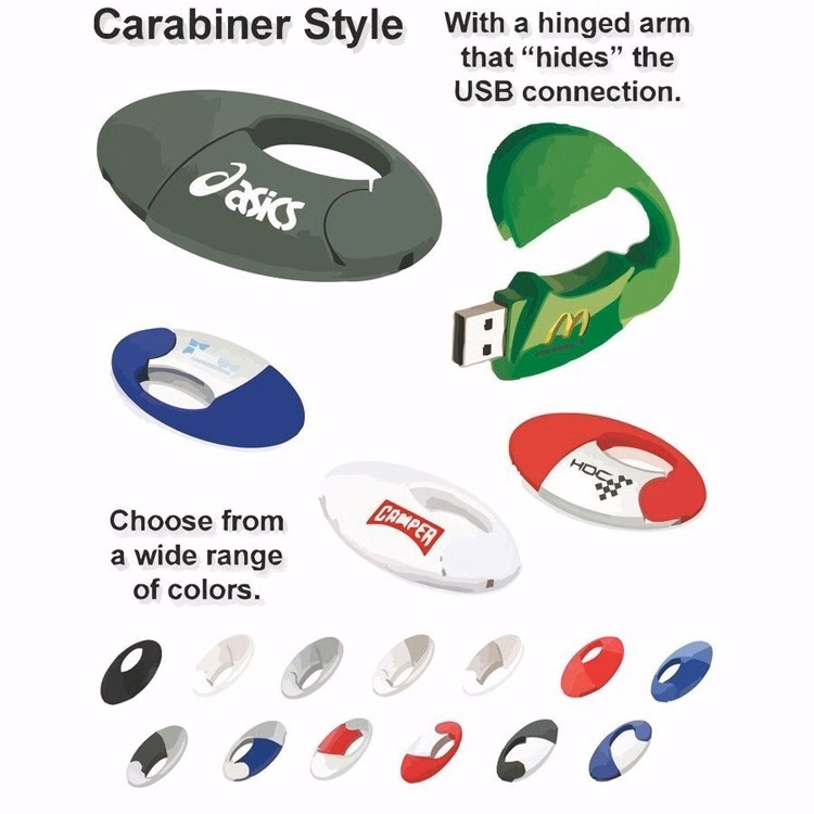 Carabiner Style Flash Drive / USB - 128 MB