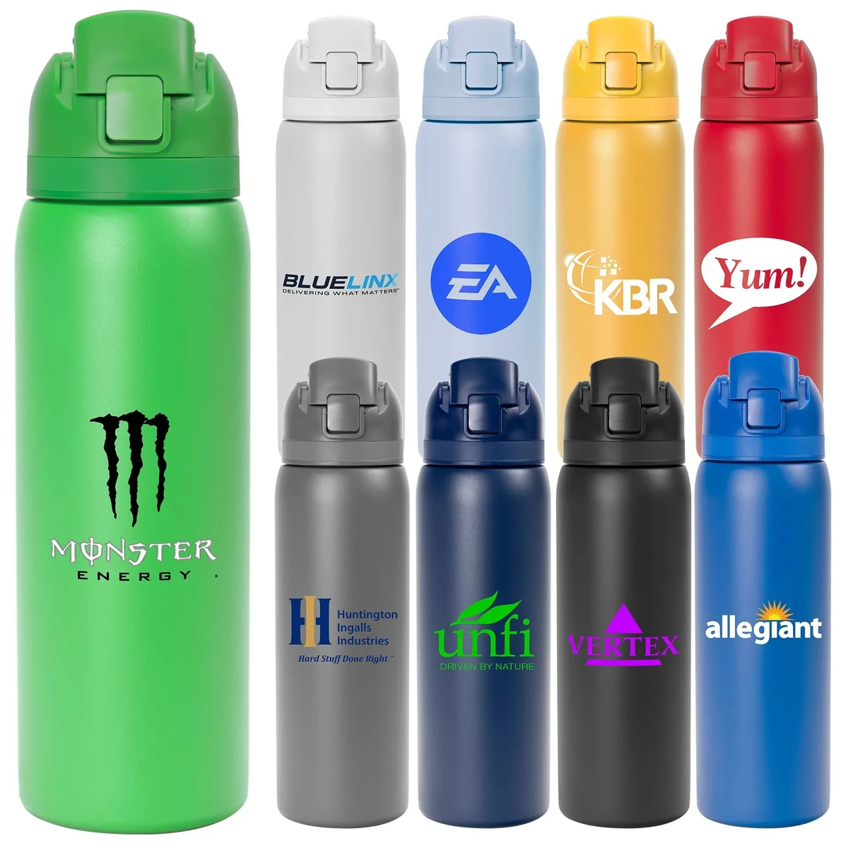 Solid 27oz. Stainless Steel Pop Straw Bottle 1