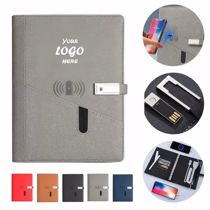Wireless Charging Notebook With Power Bank And USB Drive