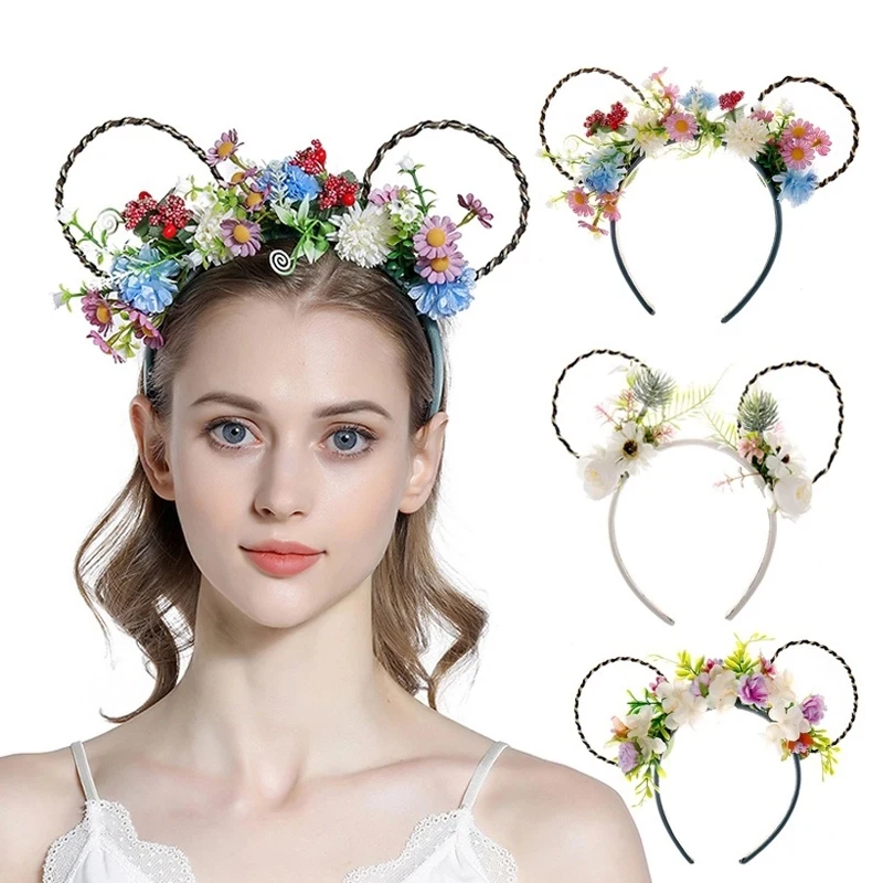 Micky-mouse Ears Flower Hair Hoop 1