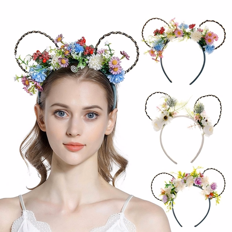 Micky-mouse Ears Flower Hair Hoop
