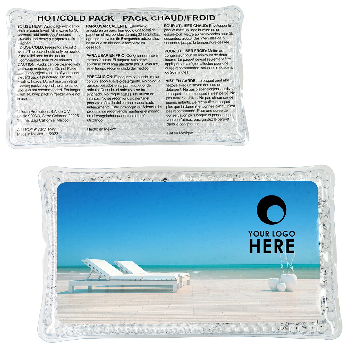 Laid Back Large Rectangle Aqua Pearls™ Hot/Cold Pack 1