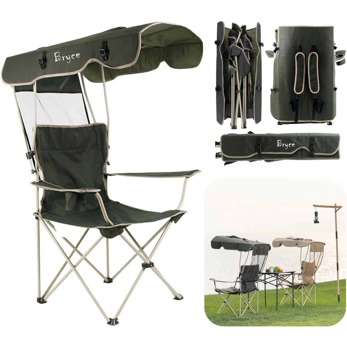Portable Outdoor Folding Chair With Canopy 1