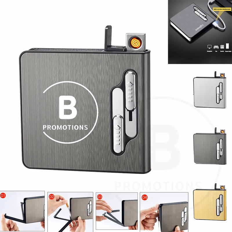 Electronic Lighter And Cigarette Box Tobacco Case