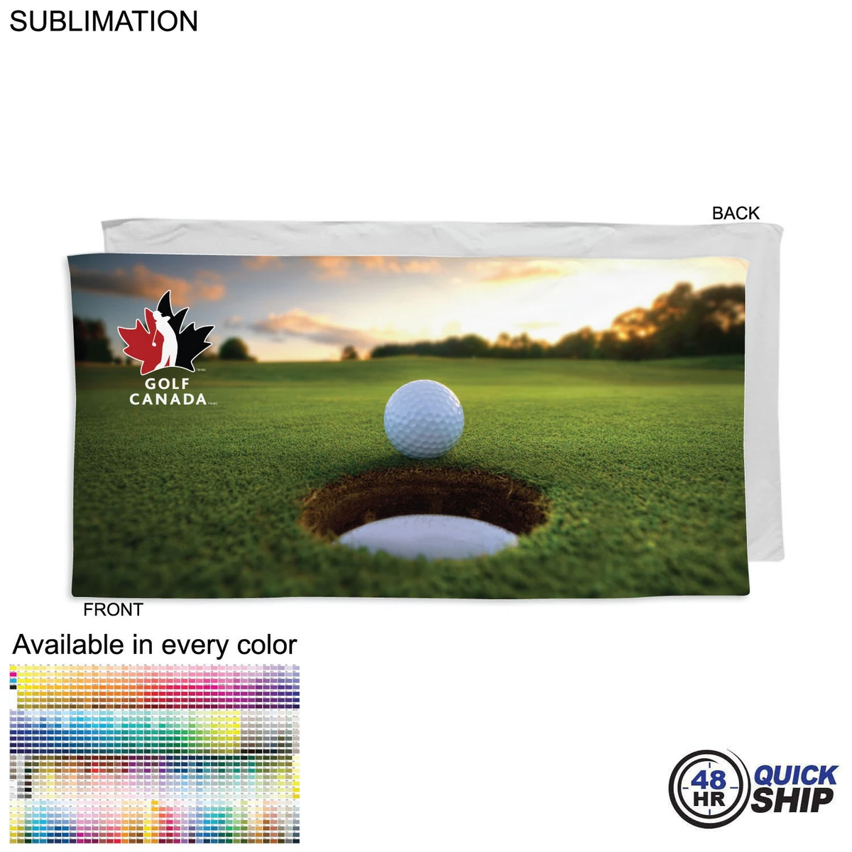 48 Hr Quick Ship - Golf Caddie Towel, Extra Large, in Plush Velour Terry , 24"x48", Sublimated 1