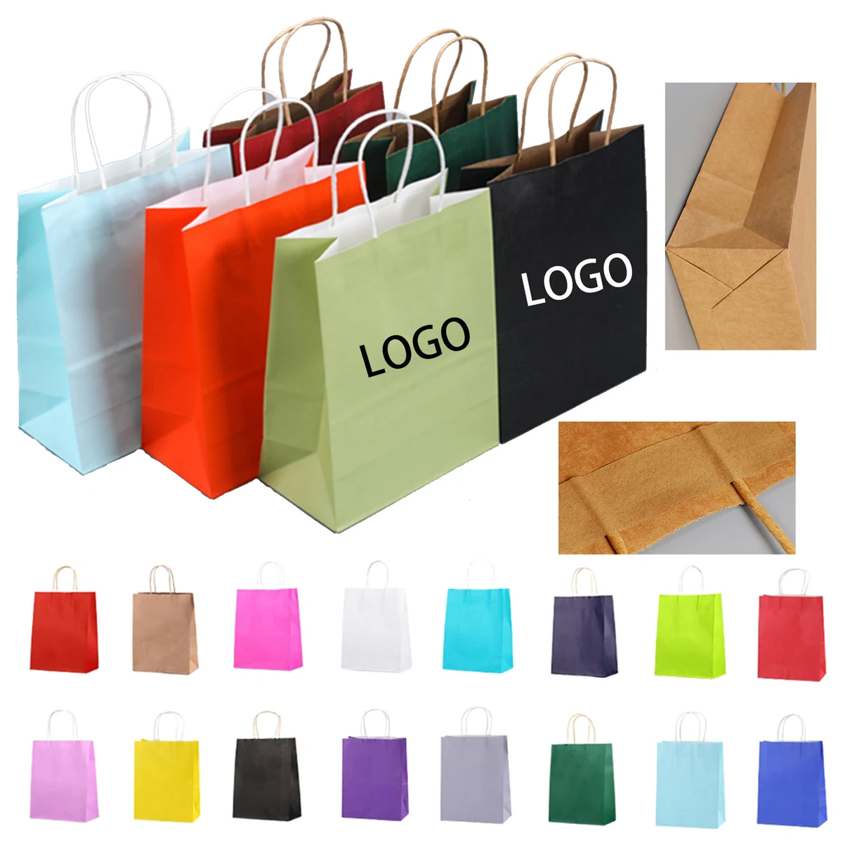 Customizable Kraft Shopping Bags 1