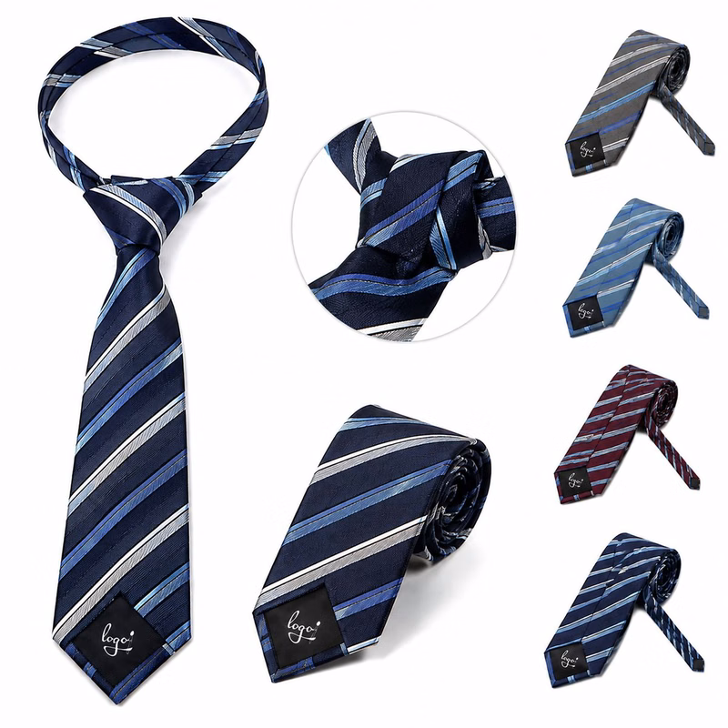 Custom Striped Polyester Self-Tie Necktie