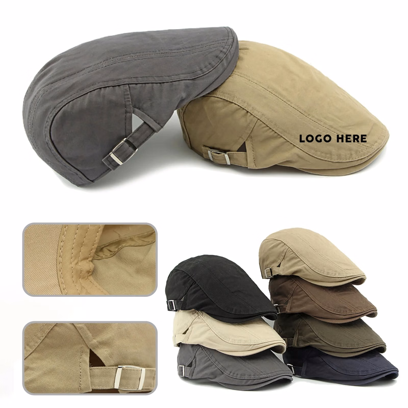 Adjustable Men's Flat Cotton Cap