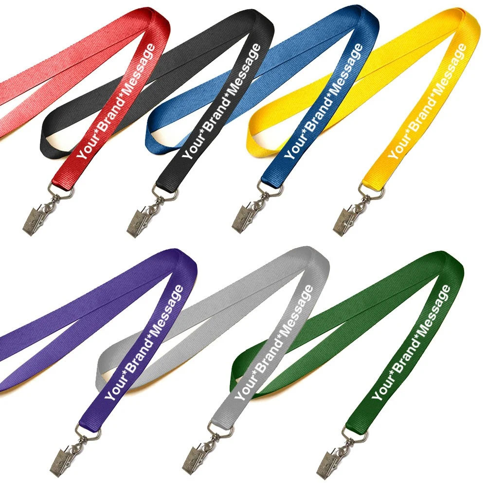 3/4" Polyester Screen Printed Lanyard with Standard Metal Attachments 1