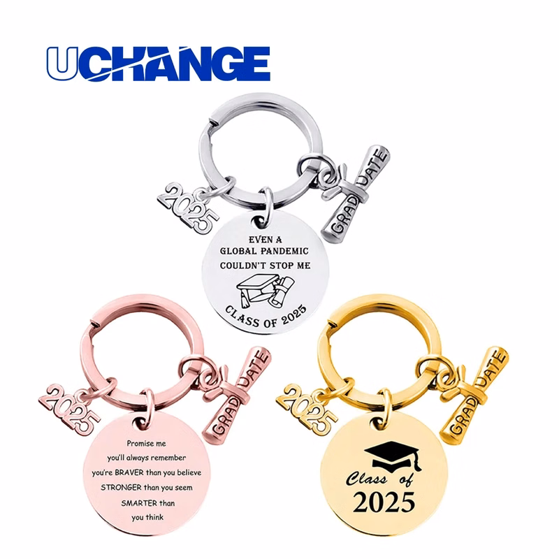 Stainless Steel Graduation Keychain Class Of 2025